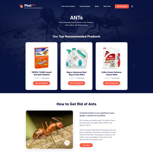 Exciting and fun web design for pest control website Design by Roche 2020