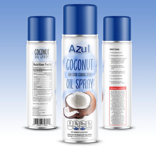 Create Product Extension for Azul Coconut Product - Azul Coconut Oil Spray Design by rembrandtjurin