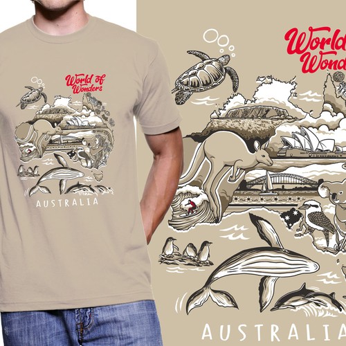 Australian T-shirts Design by noodlemie