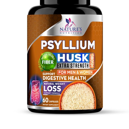 Natural Psyllium Husk Capsules Design needed for Nature's Nutrition Design by JOHN's_AlphaCreation