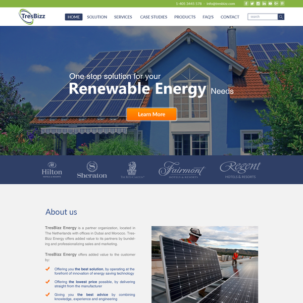 Responsive Website for Renewable Energy Solutions and Products