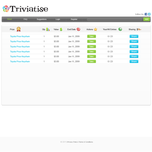 Create the next website design for Triviatise Design by bhupi0007