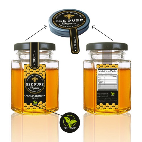 Organic Honey Jar Label Design by Catamejia