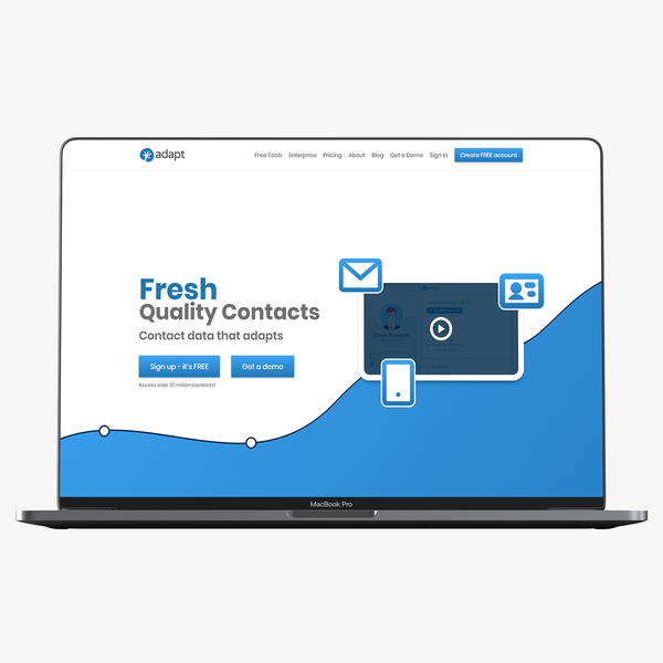 Clean landing page for a suite of contact information finding tools