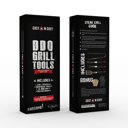 Custom BBQ Grill Tools Package - New Brand. Your help needed! Design by Packagingholic
