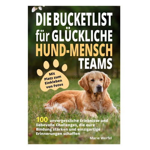 Design a harmonious, cute cover for a dog & human bucketlist Design by Cover_Design_Expert