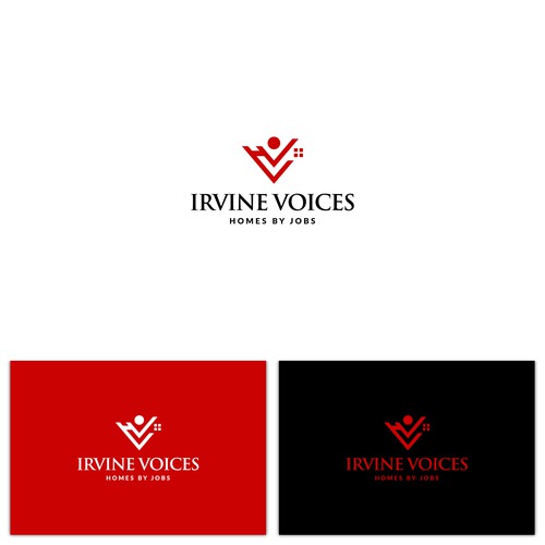 Irvine Voices - Homes for Jobs Logo Design by ekhodgm