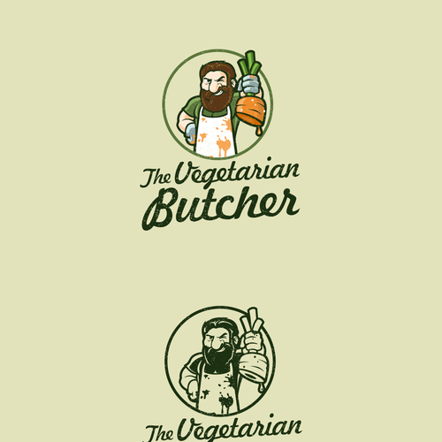 Funny logo: The Vegetarian Butcher | Logo design contest