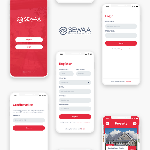 Property Rental App needs UI/UX designs Design by RFNco