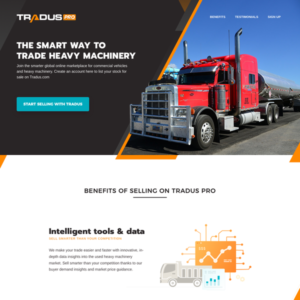 Design by ThyDesigns titled "Landing Page for Tradus Pro from OLX"