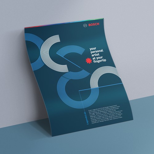 Flyer design for BOSCH; progressive service offering Design by Olivier Darbonville