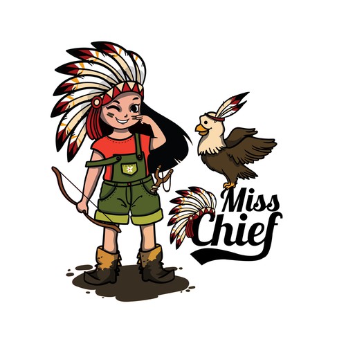 Young girl's "MissChief" T-shirt brand