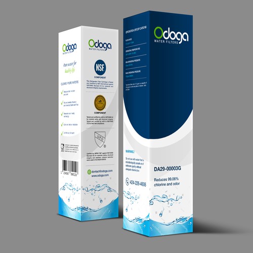 Looking for modern & luxurious redesign of water filter packaging Design by UniqueHub