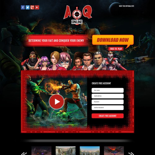 Landing page for an online game (Guarenteed) Design by HSwebmasters