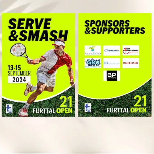 Aces & Action: Cool Flyer for a Tennis Tournament Design by TZ. Design