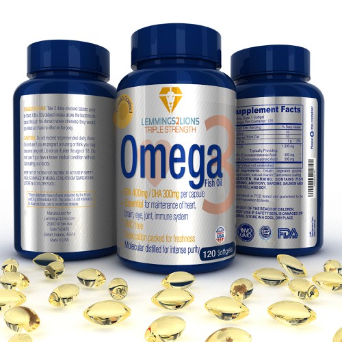 Create a wow factor label for an Omega 3 fish oil label Design by Modelab X