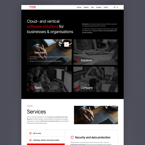 Design by Pixel Anarchy titled "Software Solution Company Webpage Design"