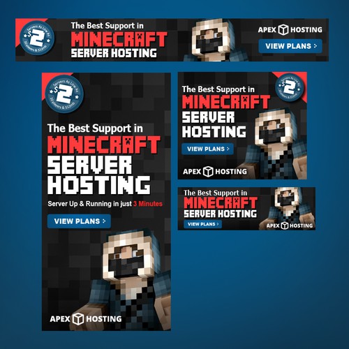 Minecraft Hosting Display Ads バナー広告 コンペ 99designs