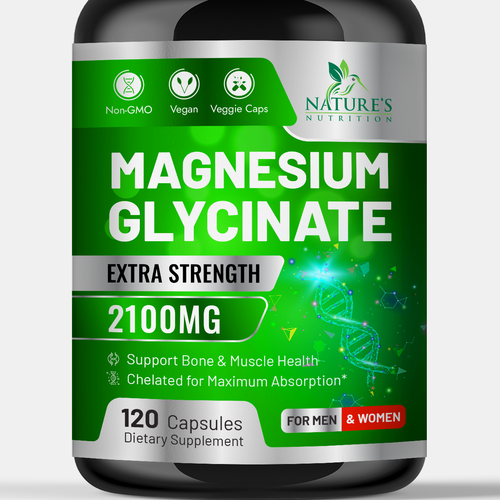 Natural Magnesium Glycinate Design needed for Nature's Nutrition Design by TUNSAY