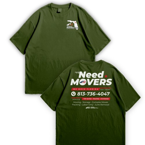 Bold, Professional T-Shirt Design for Veteran-Owned Moving Company (VMF Movers) Design by annisacreative