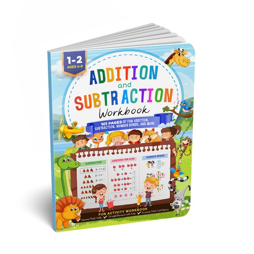 Fun design for kids math workbook Design by saffran.designs