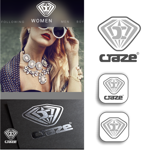 Sophisticated, luxury, edgy social shopping app icon/logo Design by HaraldKor