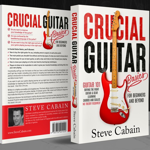 Need a powerful and eye catching design for a book about guitar. Design by OneDesigns