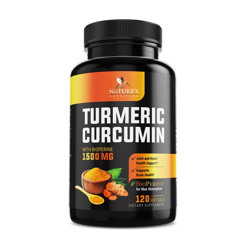 Nature's Nutrition - Needs a Colorful Turmeric Product Label Design by UniqueHub