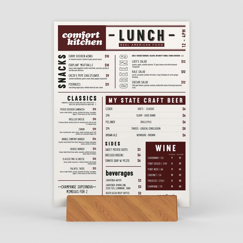 Designs Design a cool new menu for a breakfast & lunch spot in