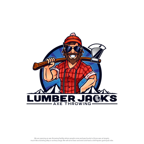 New logo with character design for Axe Throwing facility Design by Hazekiah
