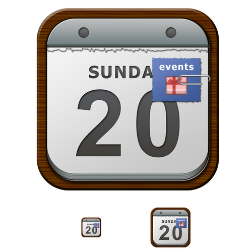 Icon and iTunes Artwork for iPhone Facebook event application Design by mbah NGADIRAN