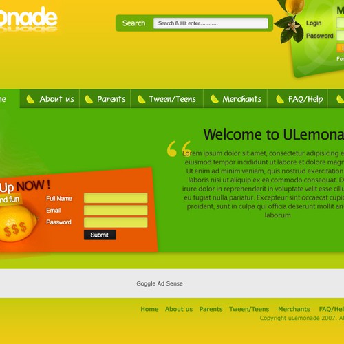 Logo, Stationary, and Website Design for ULEMONADE.COM Ontwerp door nasgorkam