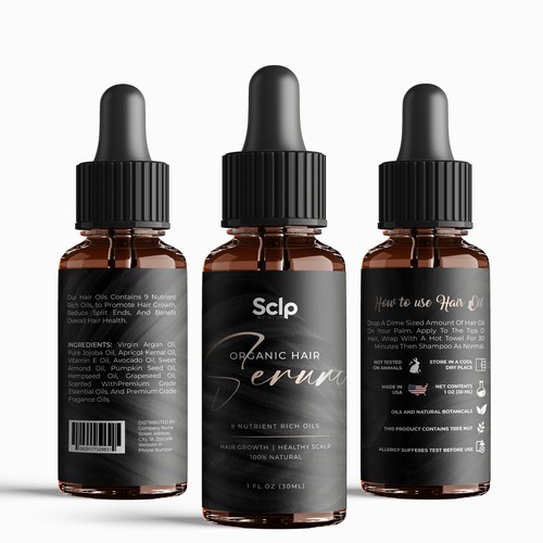 Organic Hair Serum Label Design by Dimario Moretti