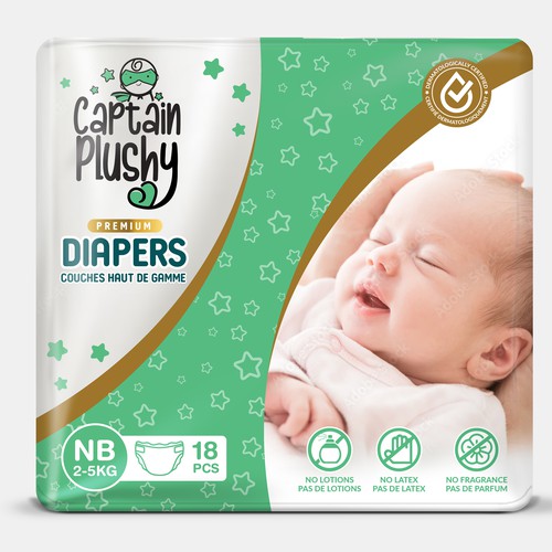 Packaging for playful baby diapers brand Design by Rajith Shantha