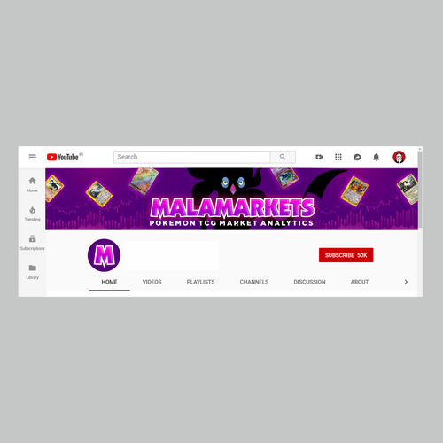 Design a Youtube banner for a channel that focuses on Pokemon trading card market analytics!! Design by CREATIVE NINJA ✅