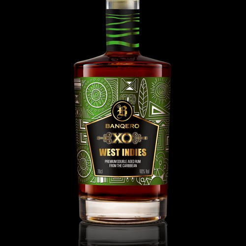 Design the labels of a whole new range of double aged RUM from the CARIBBEAN Diseño de Debdutta*
