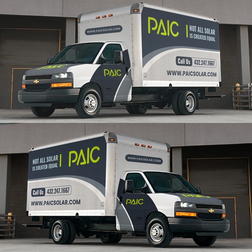 Design us an eye catching, modern, box truck wrap! Design by Mushfiqur™