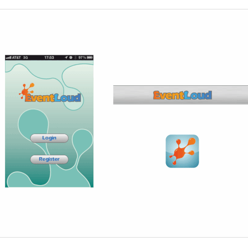 EventLoud iPhone App Logo+Splash Screen Design Diseño de al3ex