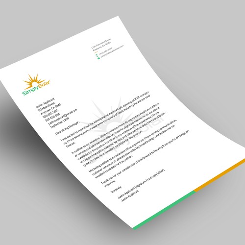 "Renewable Energy Company Letterhead" Design by Xclusive16