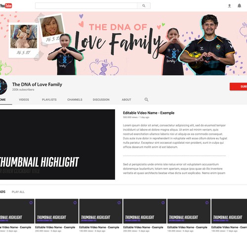 Take on this family task and help my YouTube family Channel get started. Design réalisé par Point Blank