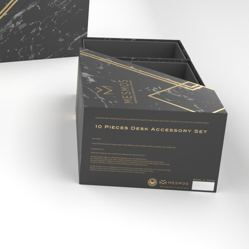 Design a smart luxury packaging for a desk accessory set Design by babibola