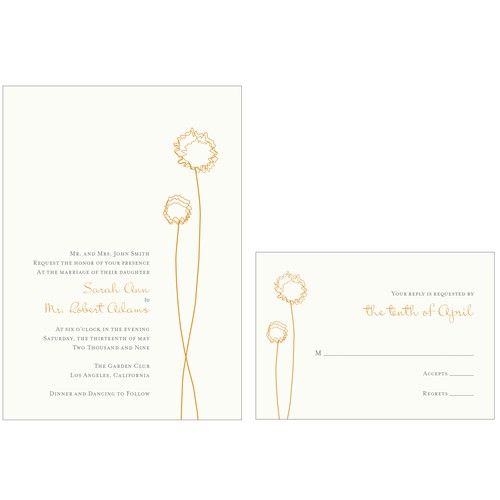 Letterpress Wedding Invitations Réalisé par Katie Fritz