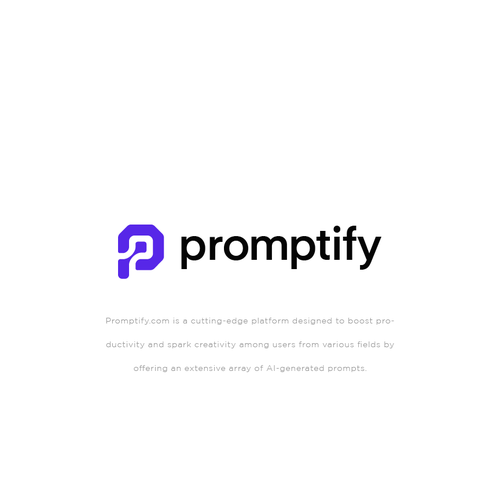 Modern, Simple and Sleek Logo for Promptify.com Design by MnaCreations
