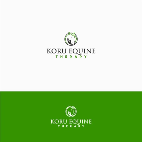 Equine sports massage logo with fern flair Design by kautsart