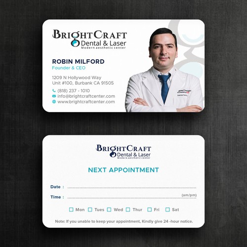 Modern Dental and Medical SPA business card Design réalisé par Felix SH