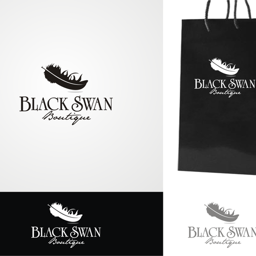 Create an edgy and classic image for black swan boutique Logo