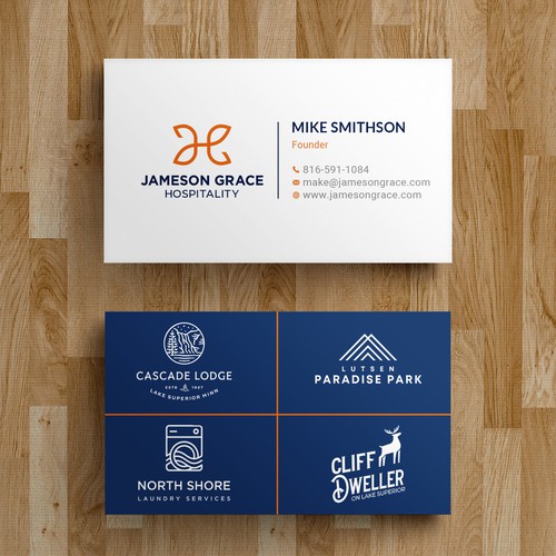 Create a modern and clean business card for a parent company with 4 subsidiaries Design by Roni_