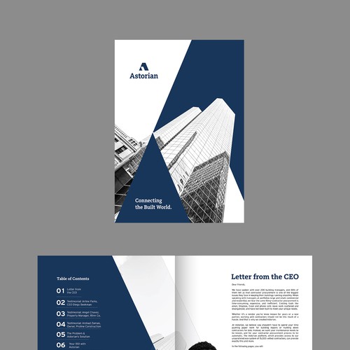 Design a sleek sales booklet for a real-estate technology company Design by Arttero