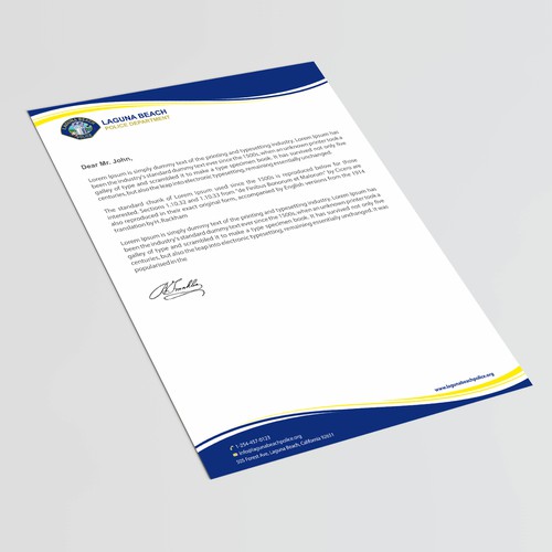 Laguna Beach Police Department Stationary Design by thinkweb art