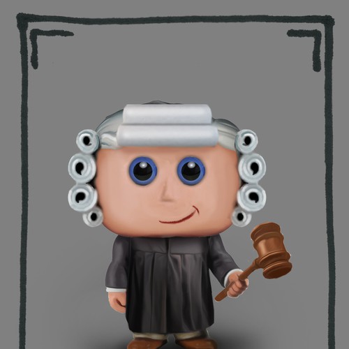 Create a kid-friendly Judge character to be made into a plush toy! Design by Senshi11
